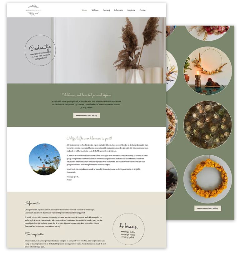 Budget website voor Mooisvanbloemen door DaDi Websites enzo