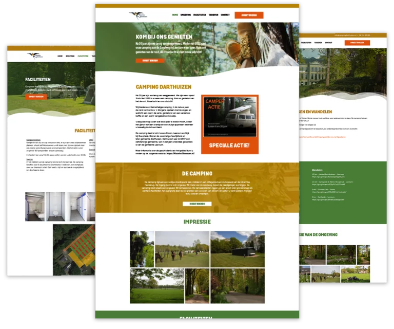 Professionele camping website van Camping Darthuizen